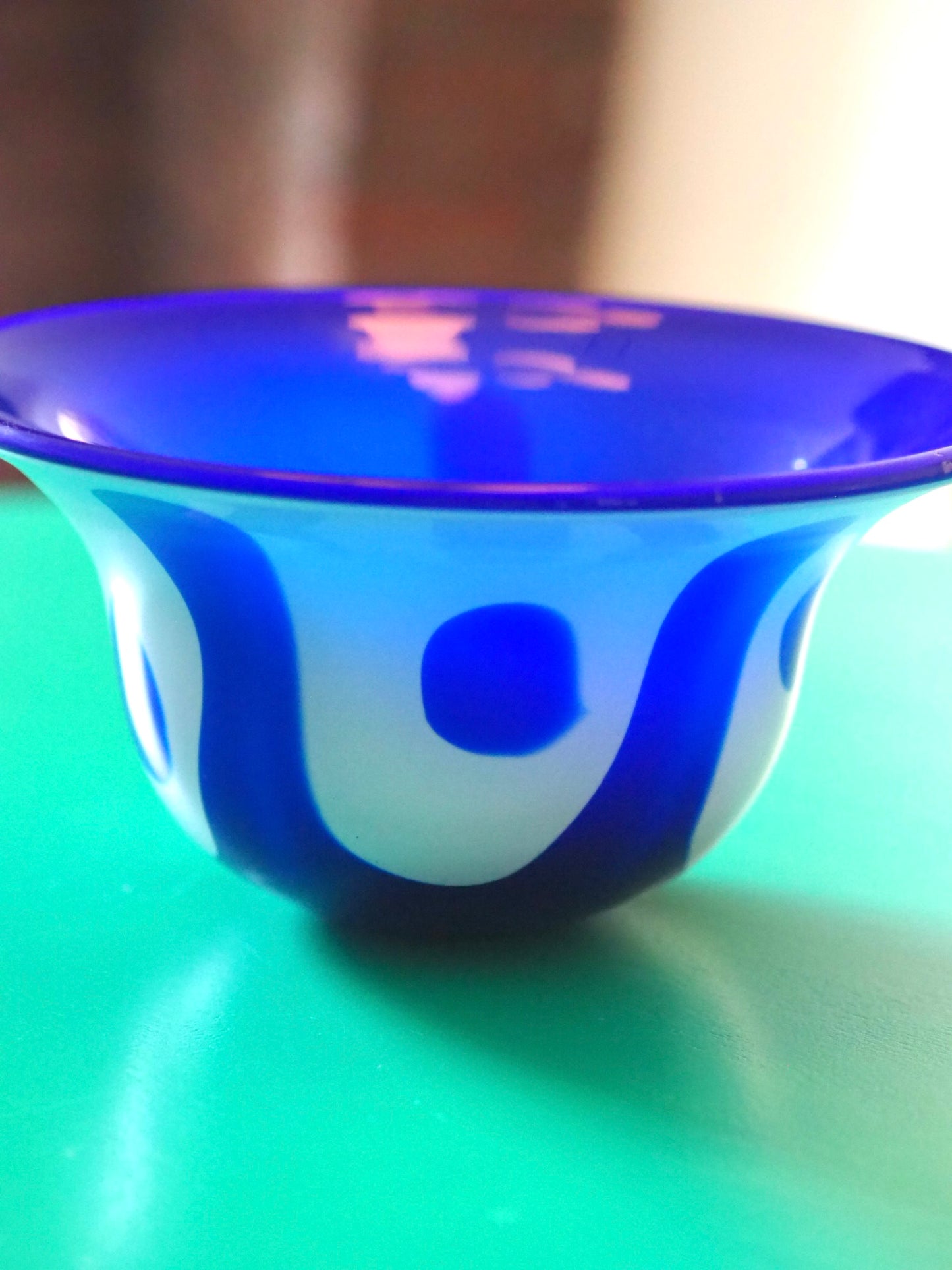 BIG GLASS BOWL - COBALT