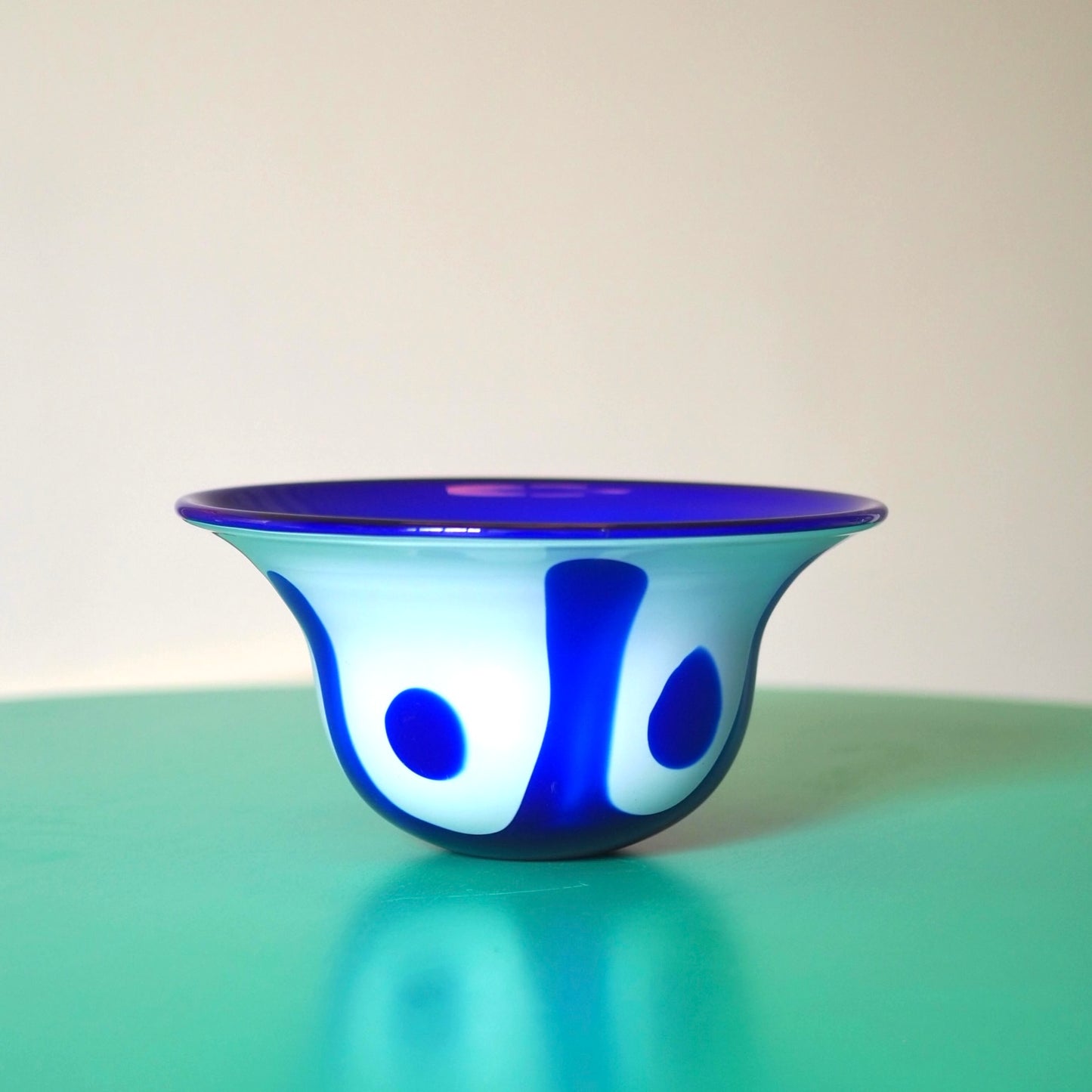 BIG GLASS BOWL - COBALT